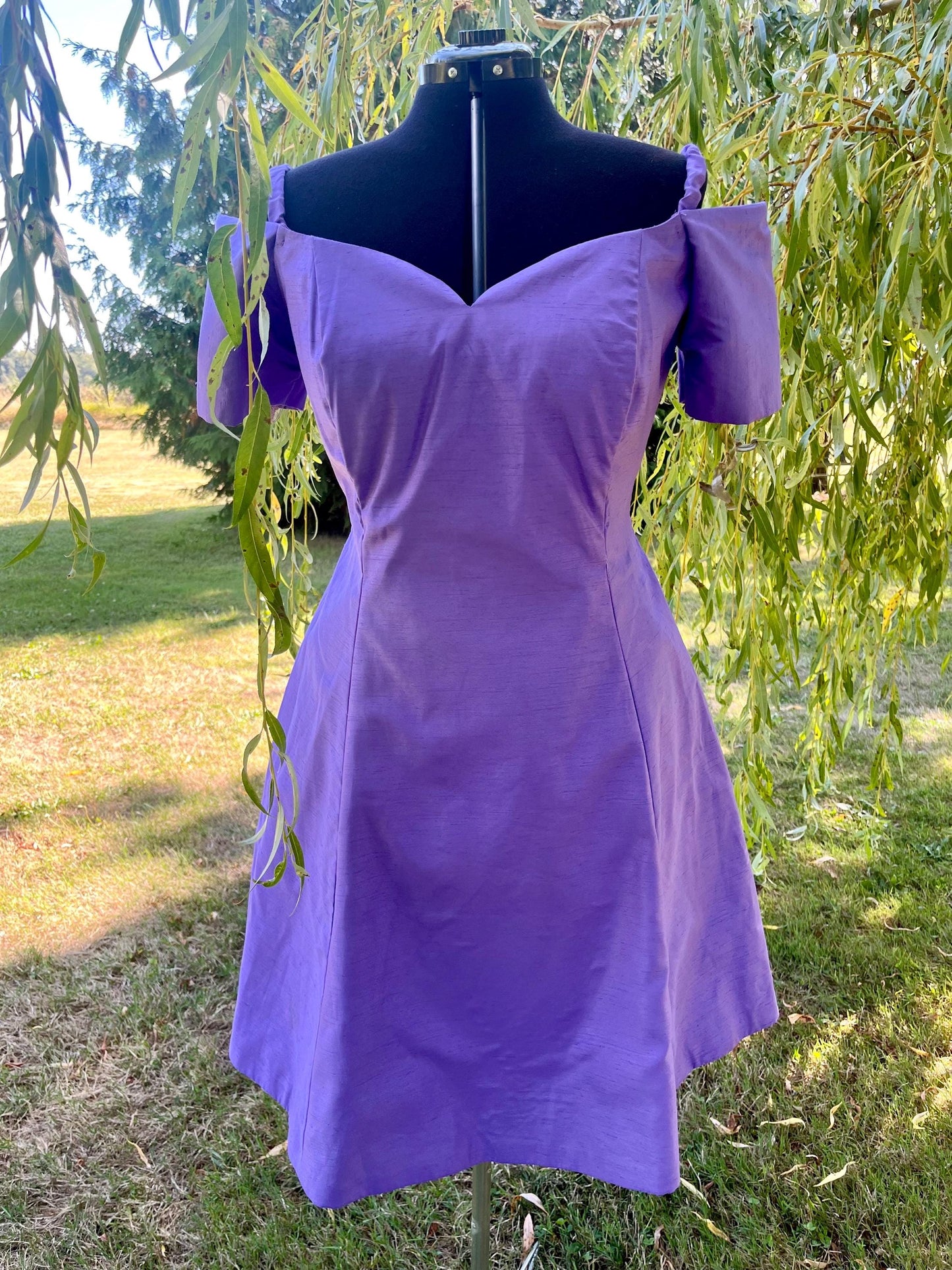 Lavender Twilight Dress – Vintage Inspired Off-Shoulder Mini