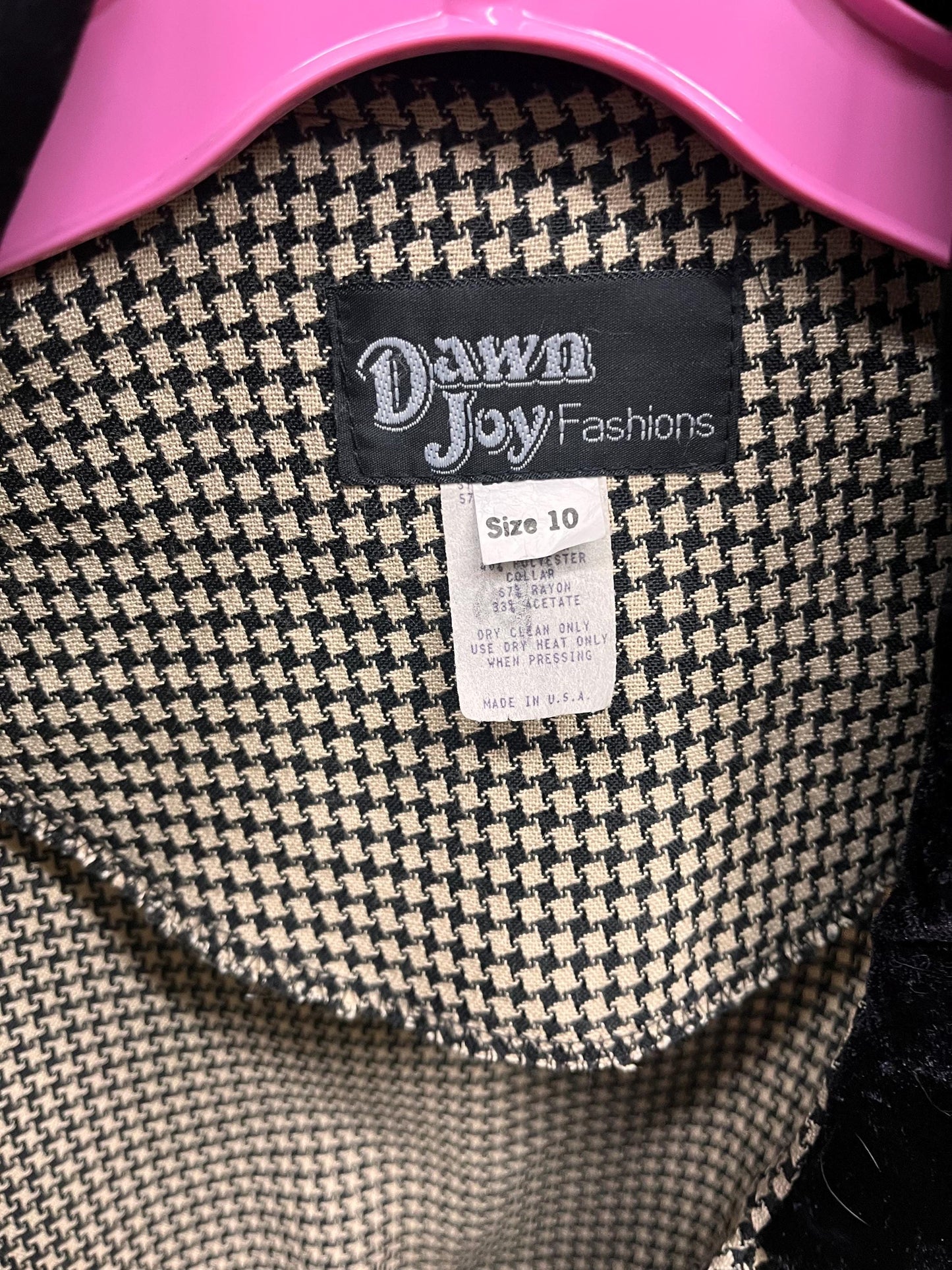 Vintage 80s Houndstooth Power Set by Dawn Joy Fashions (Size 10)