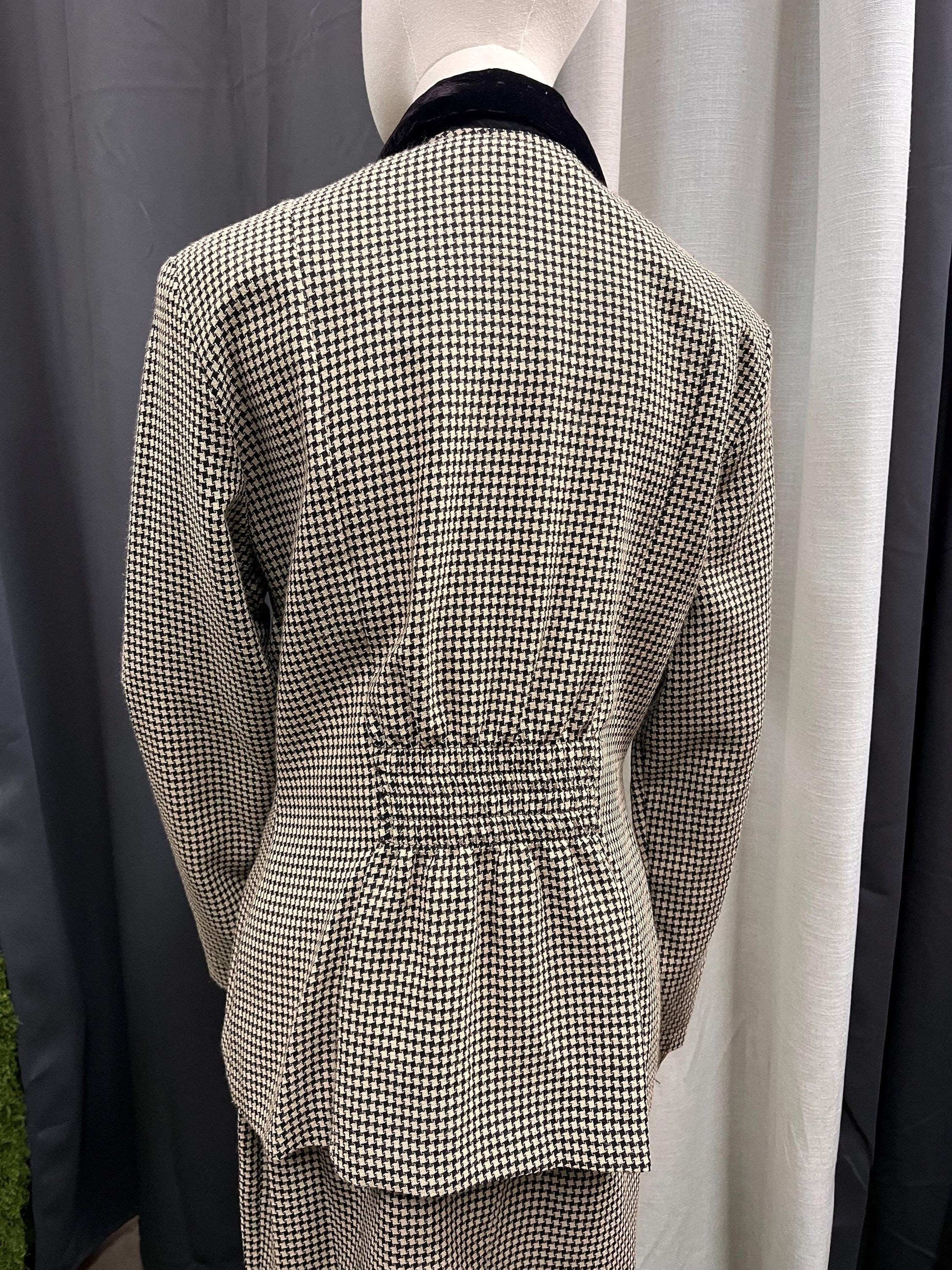 Vintage 80s Houndstooth Power Set by Dawn Joy Fashions (Size 10)