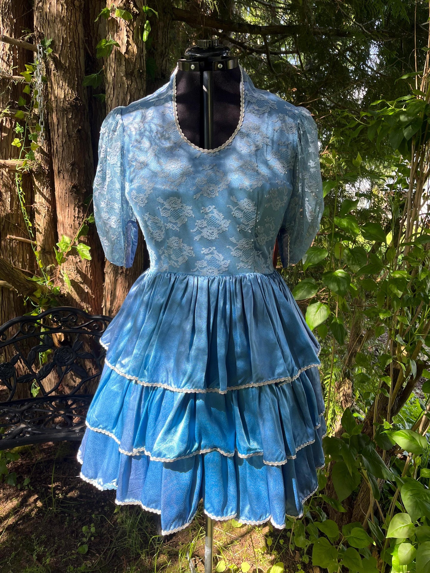 Handmade Blue Lace Tiered Fairy Dress