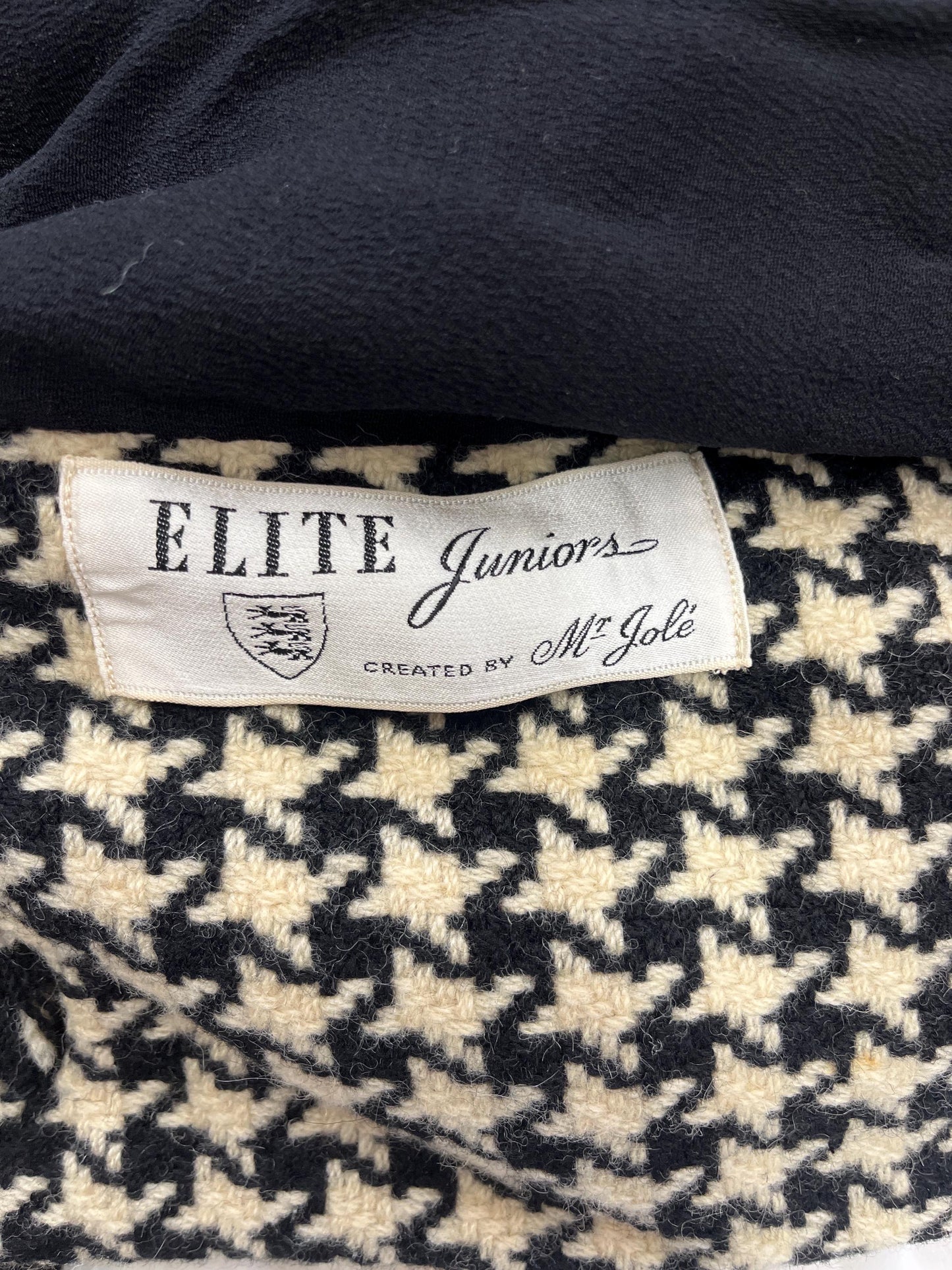 Cropped Vintage Fashionable Houndstooth Wool Jacket