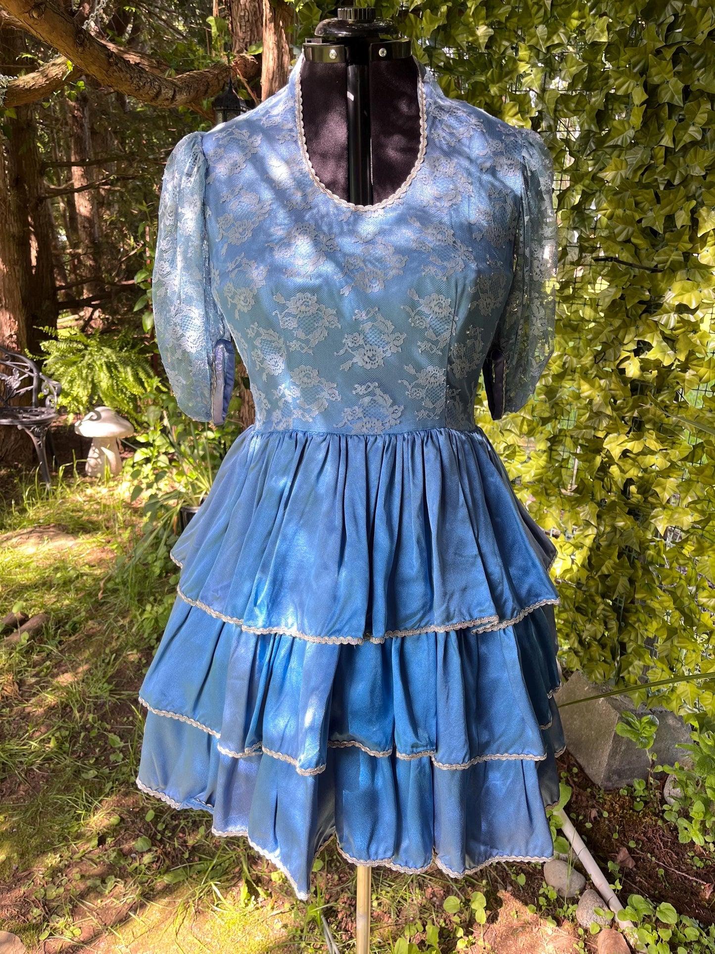 Handmade Blue Lace Tiered Fairy Dress