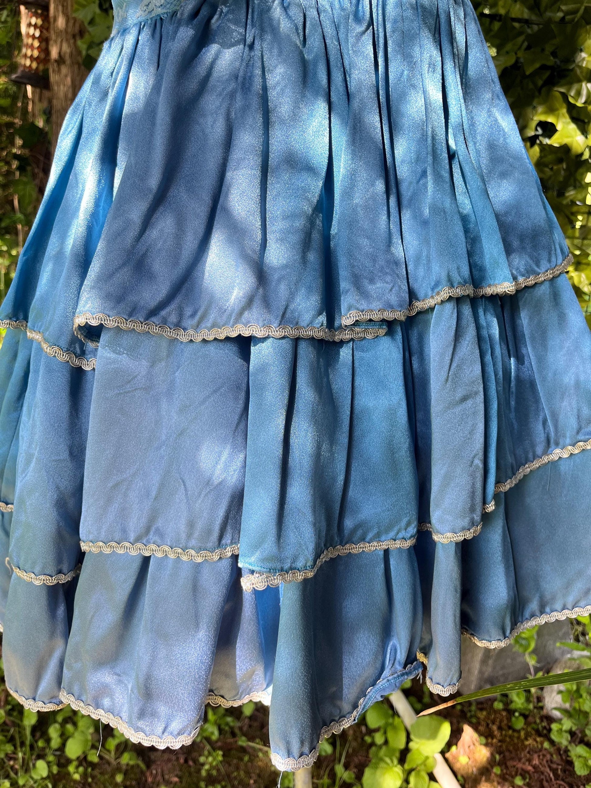 Handmade Blue Lace Tiered Fairy Dress