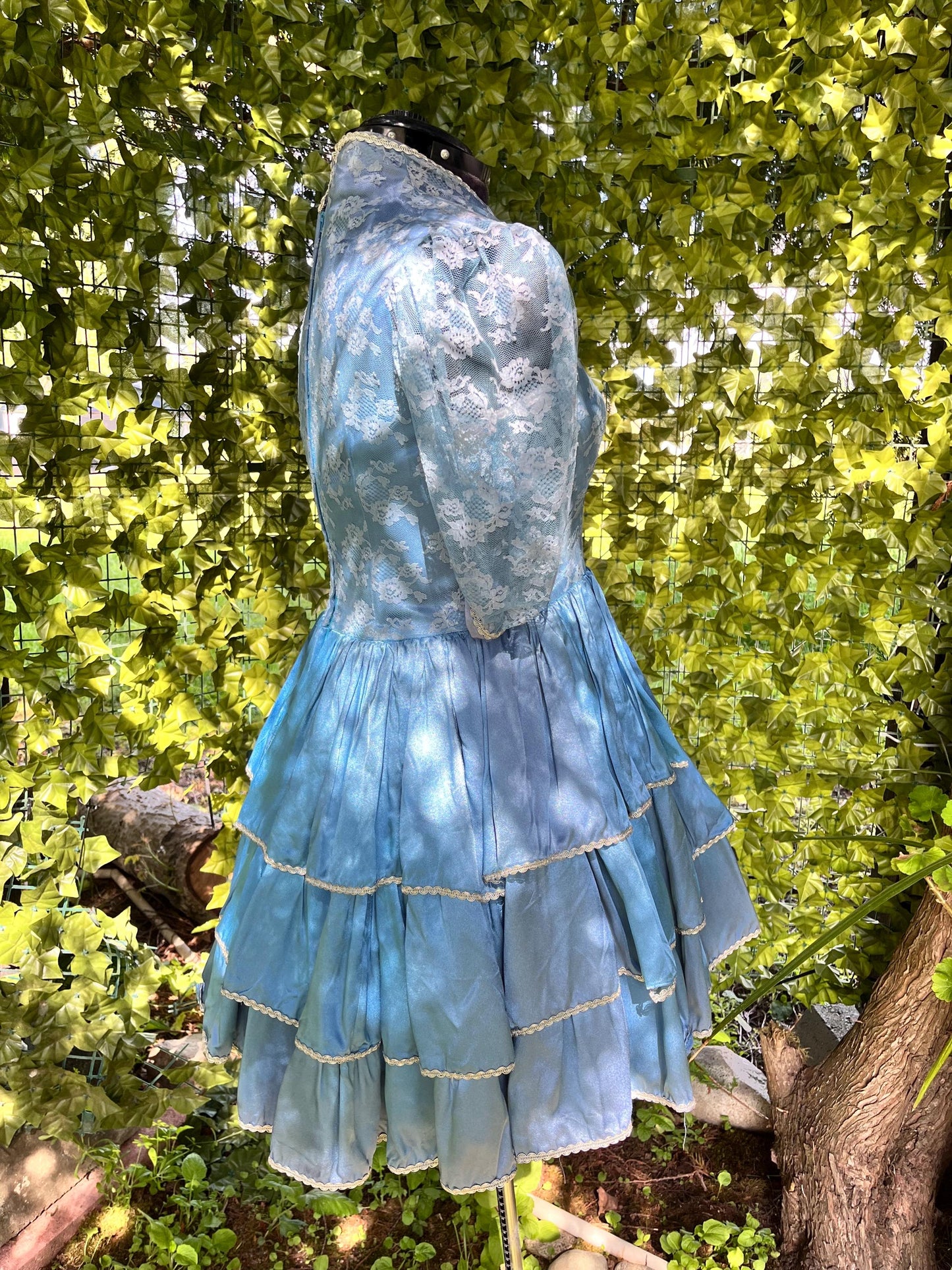 Handmade Blue Lace Tiered Fairy Dress