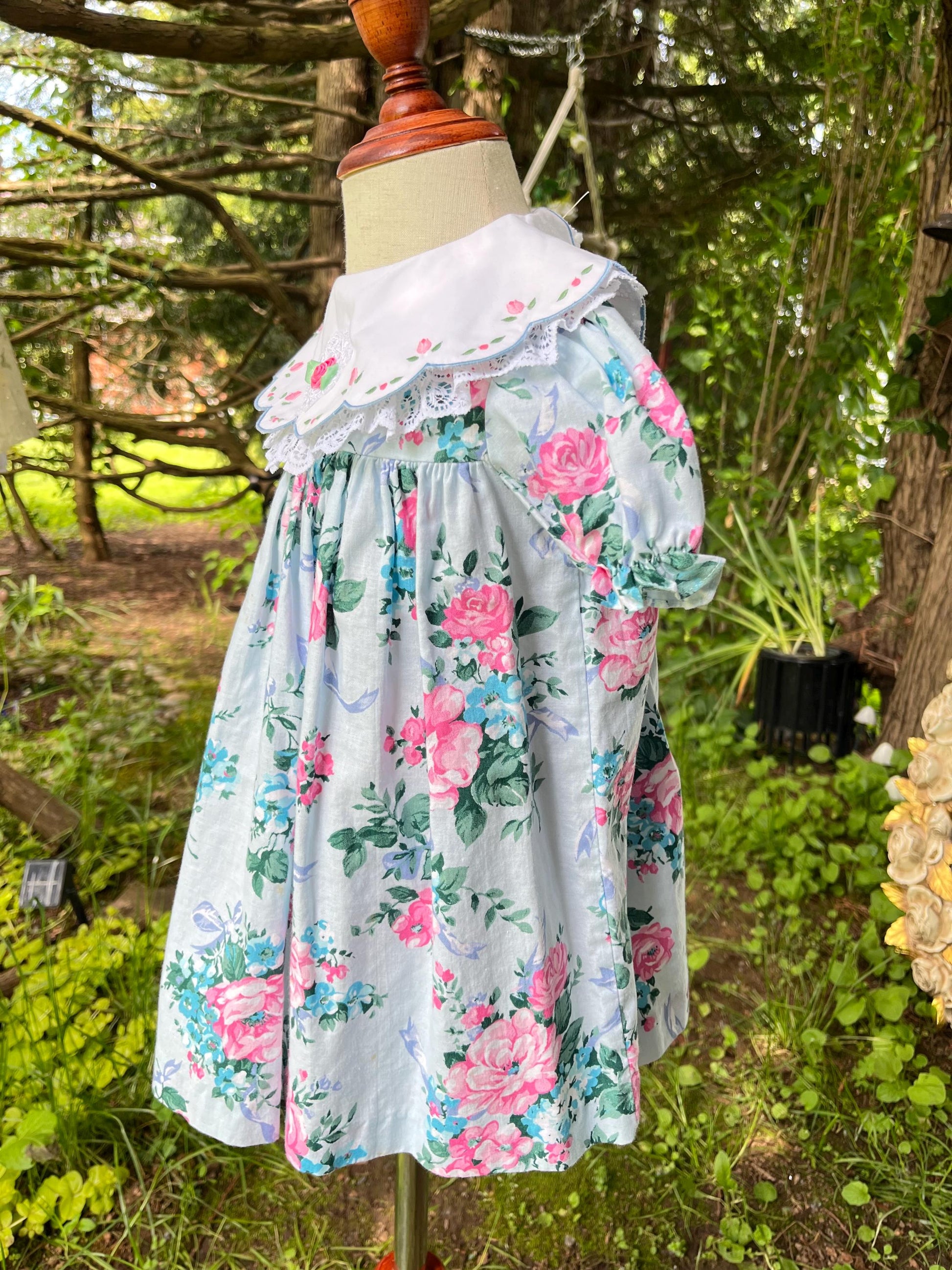 Baby 24 Months Floral Vintage Cotton Spring Dress