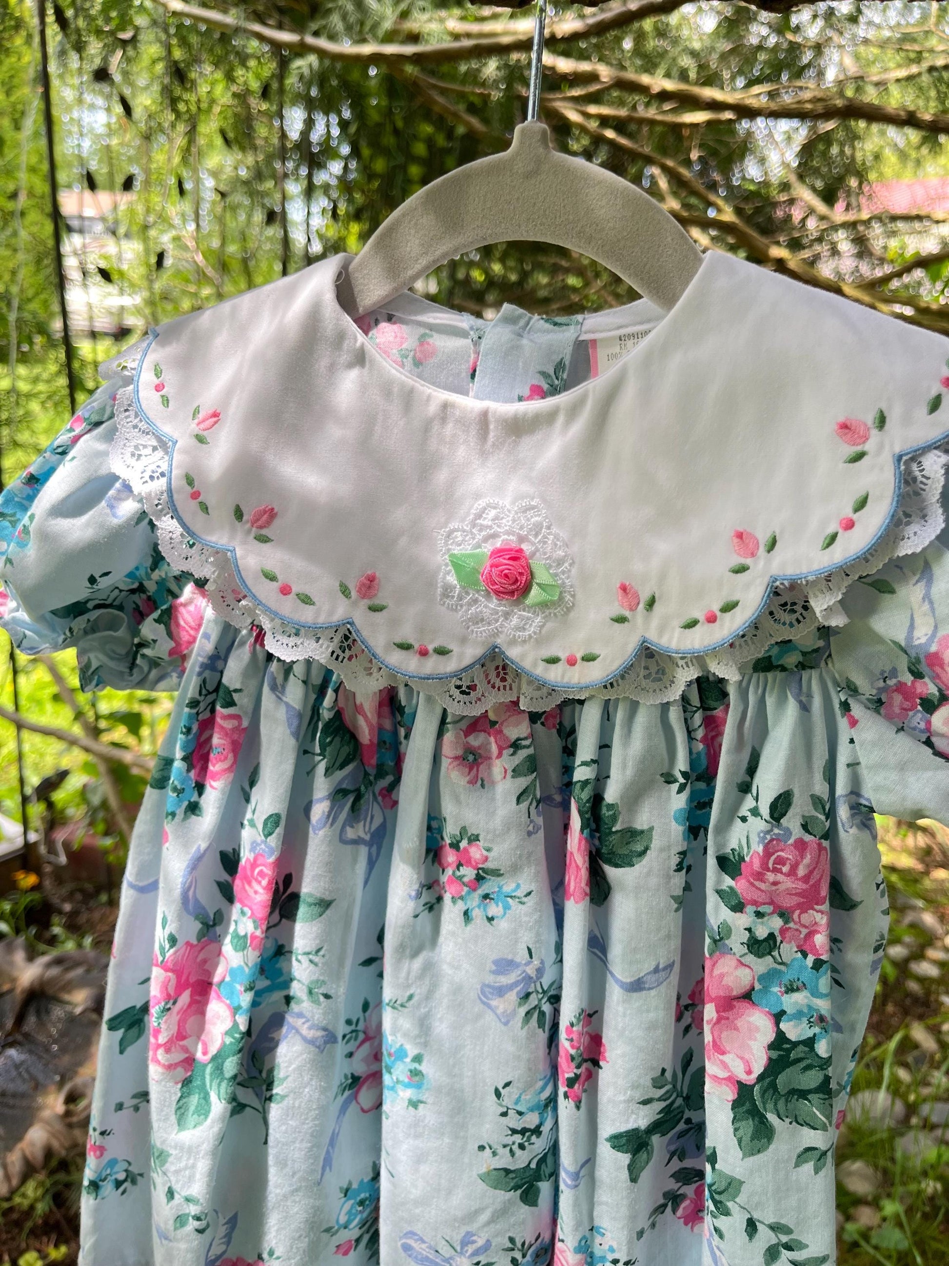 Baby 24 Months Floral Vintage Cotton Spring Dress