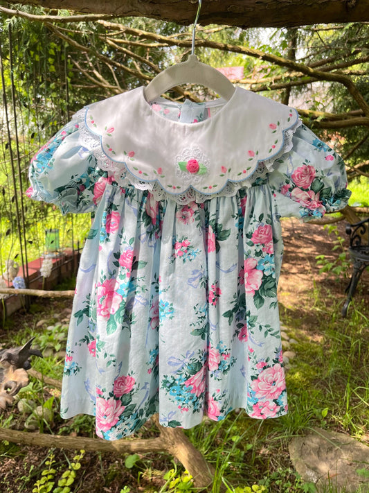Baby 24 Months Floral Vintage Cotton Spring Dress