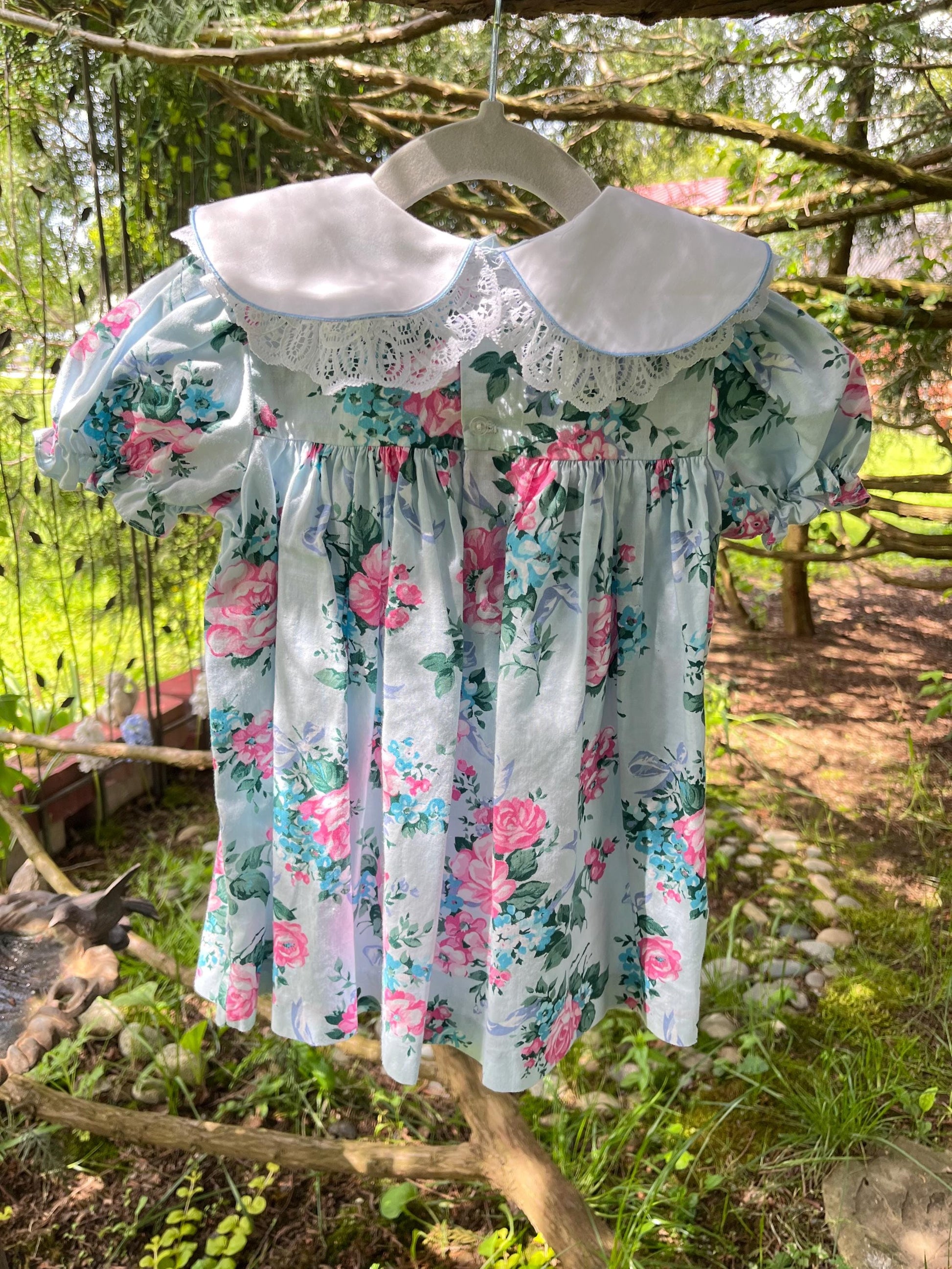 Baby 24 Months Floral Vintage Cotton Spring Dress