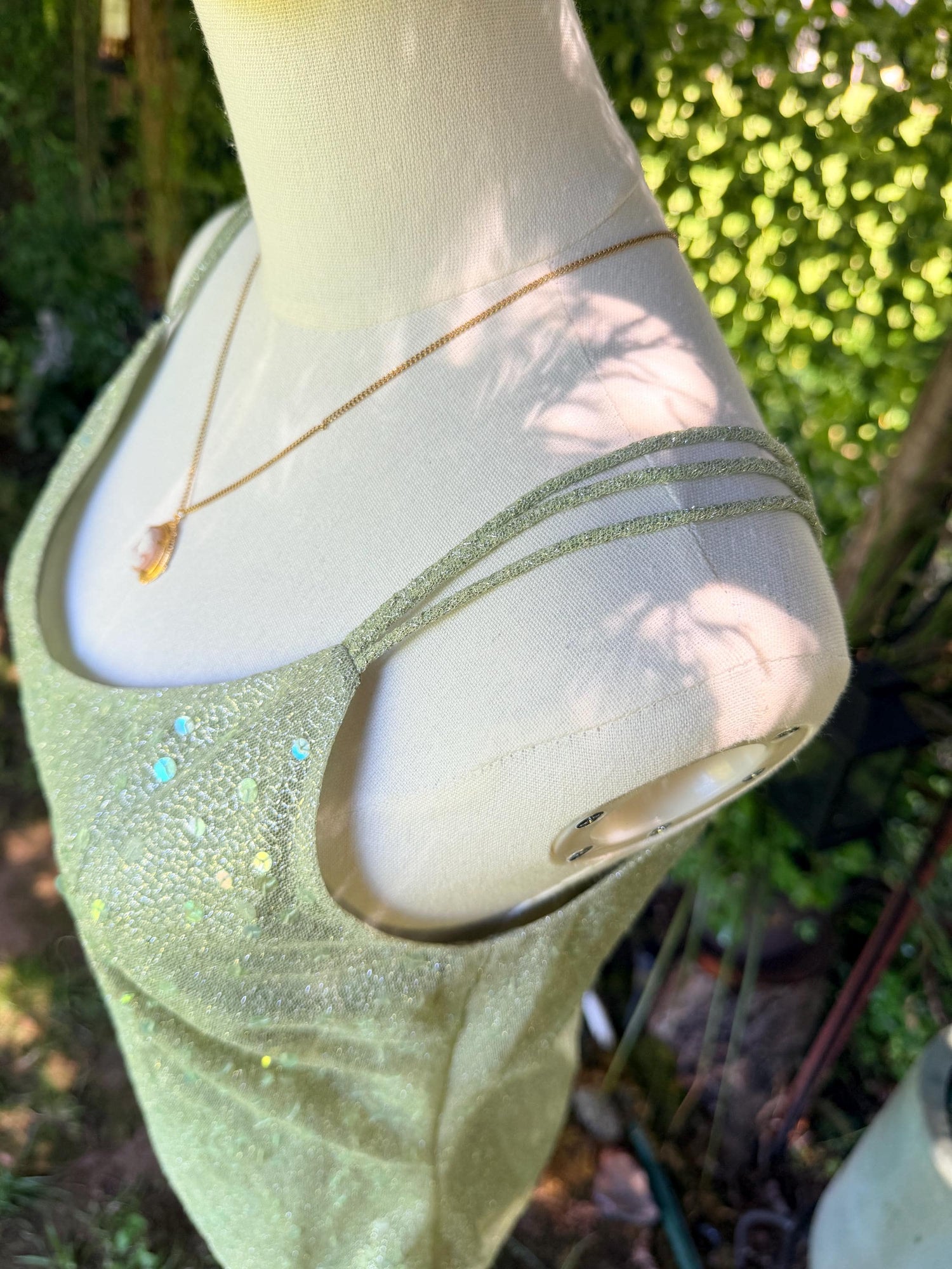 Fairycore Sage Sequin Sparkle Top