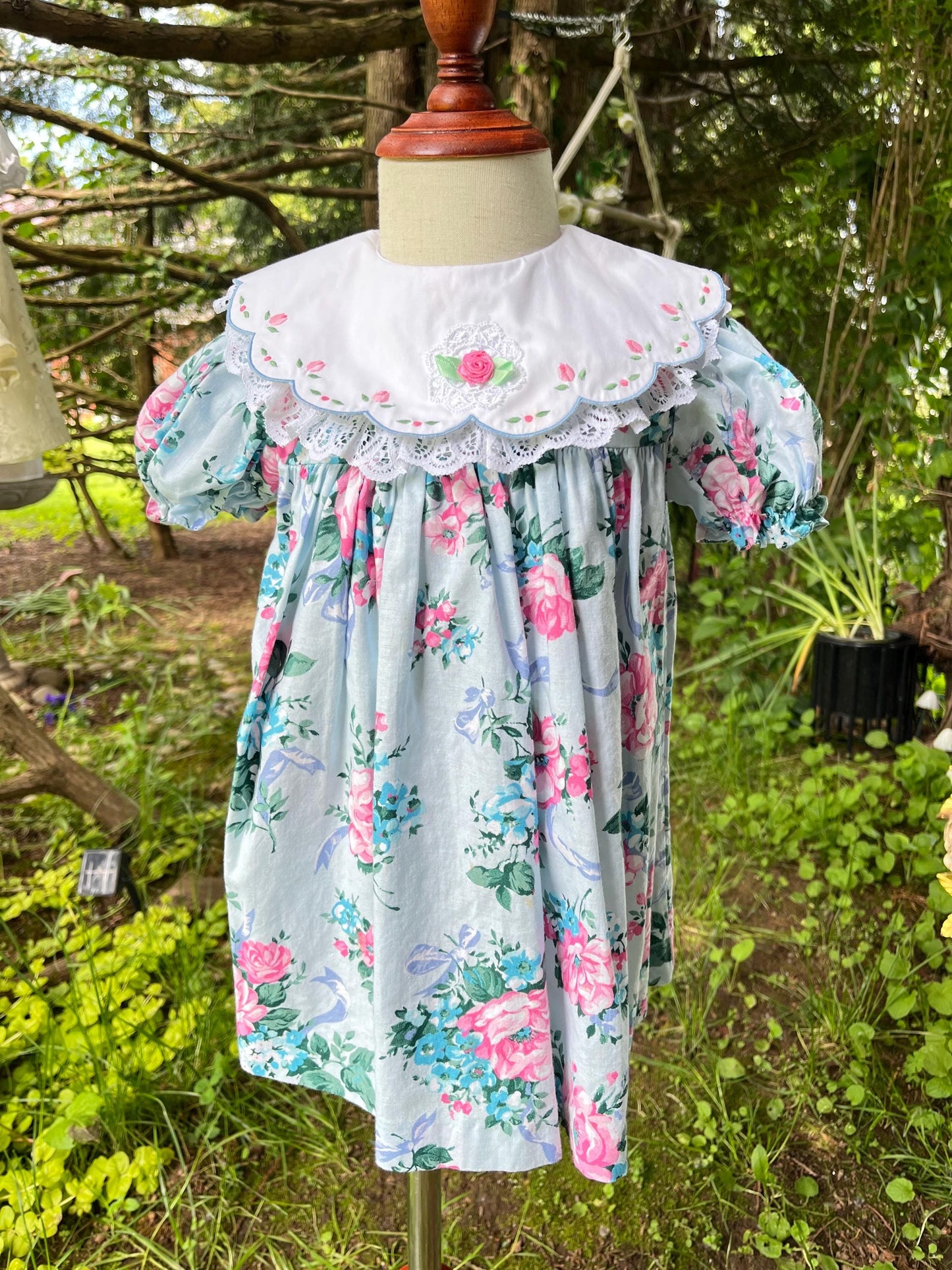 Baby 24 Months Floral Vintage Cotton Spring Dress