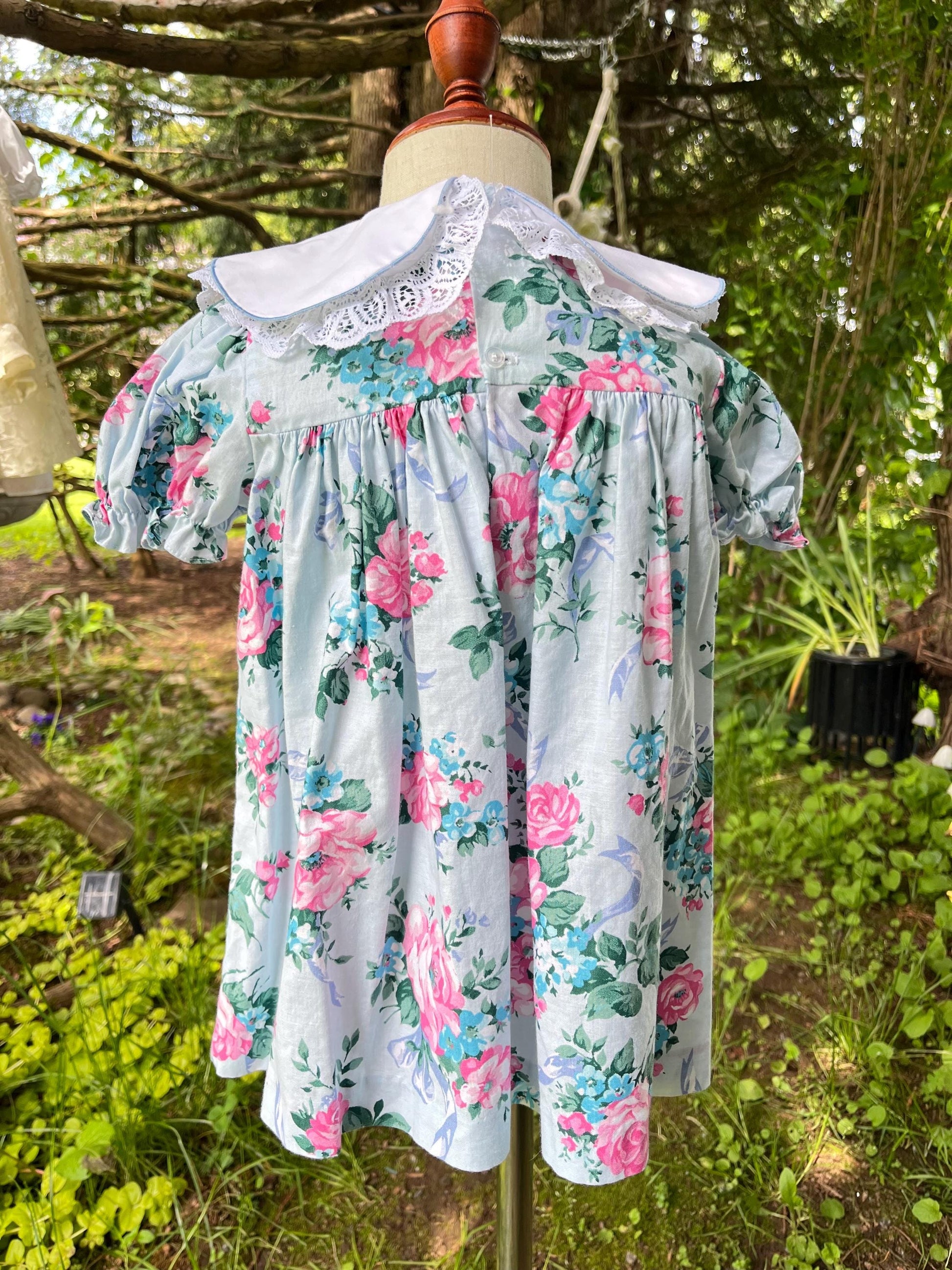 Baby 24 Months Floral Vintage Cotton Spring Dress