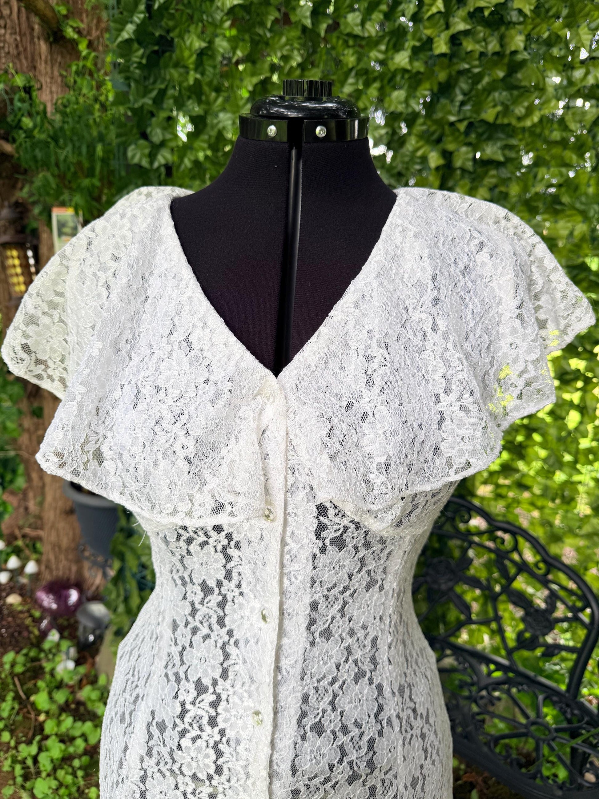 Enchanting White Lace Dress With Corset Back