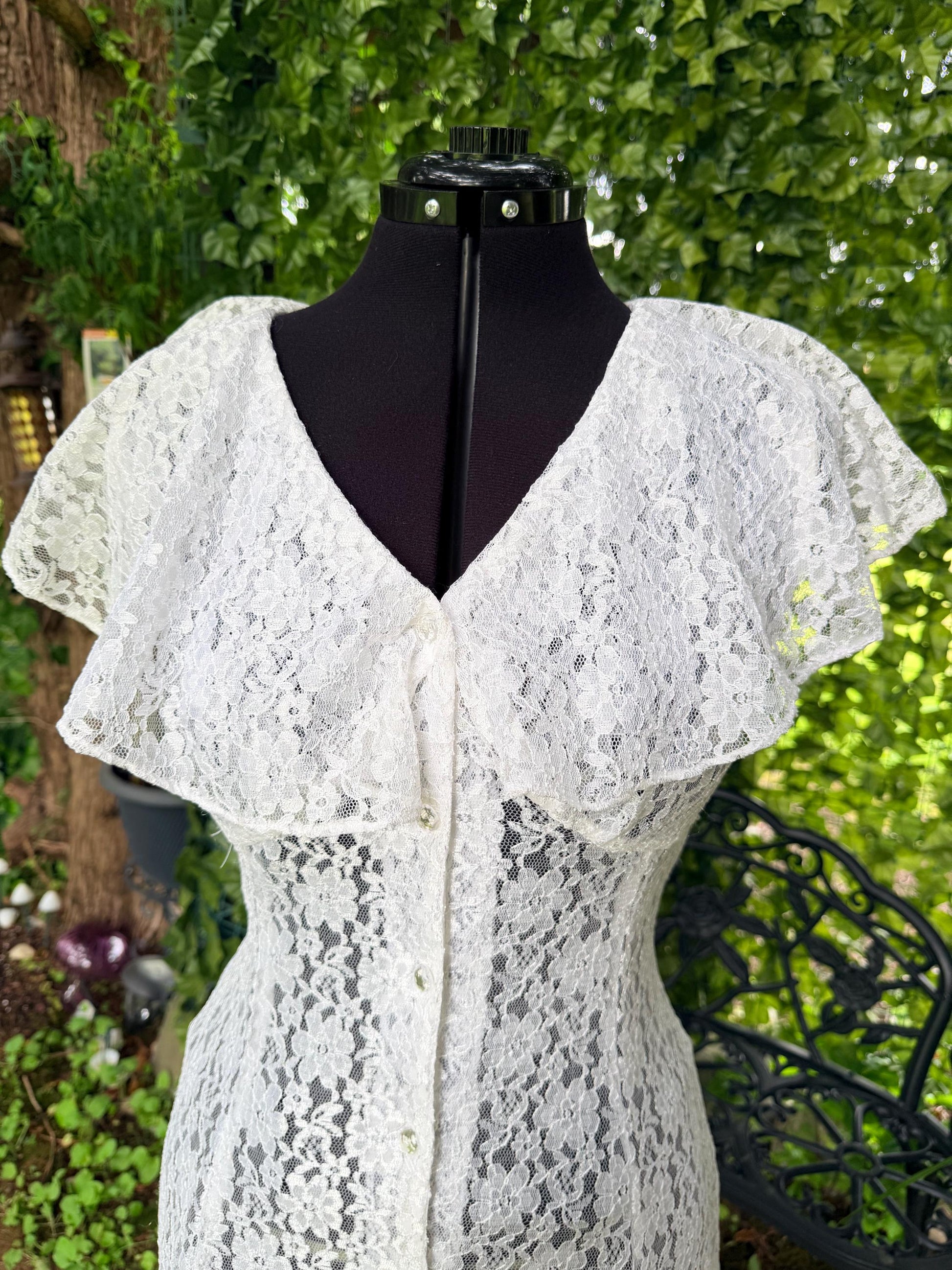 Enchanting White Lace Dress With Corset Back