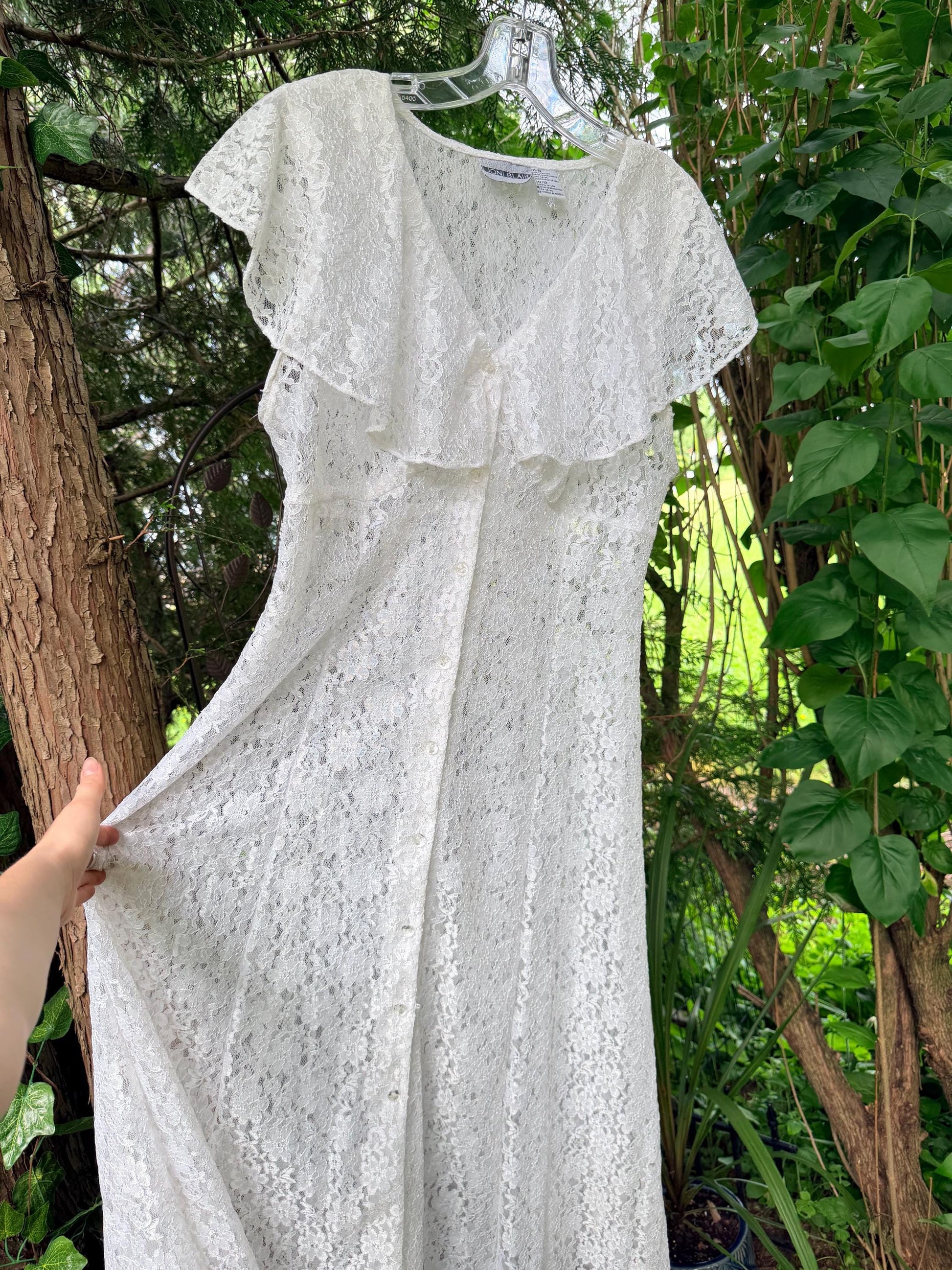 Enchanting White Lace Dress With Corset Back
