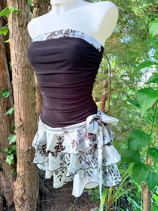 Y2K BCX Strapless Ruffle Mini Tubetop Dress