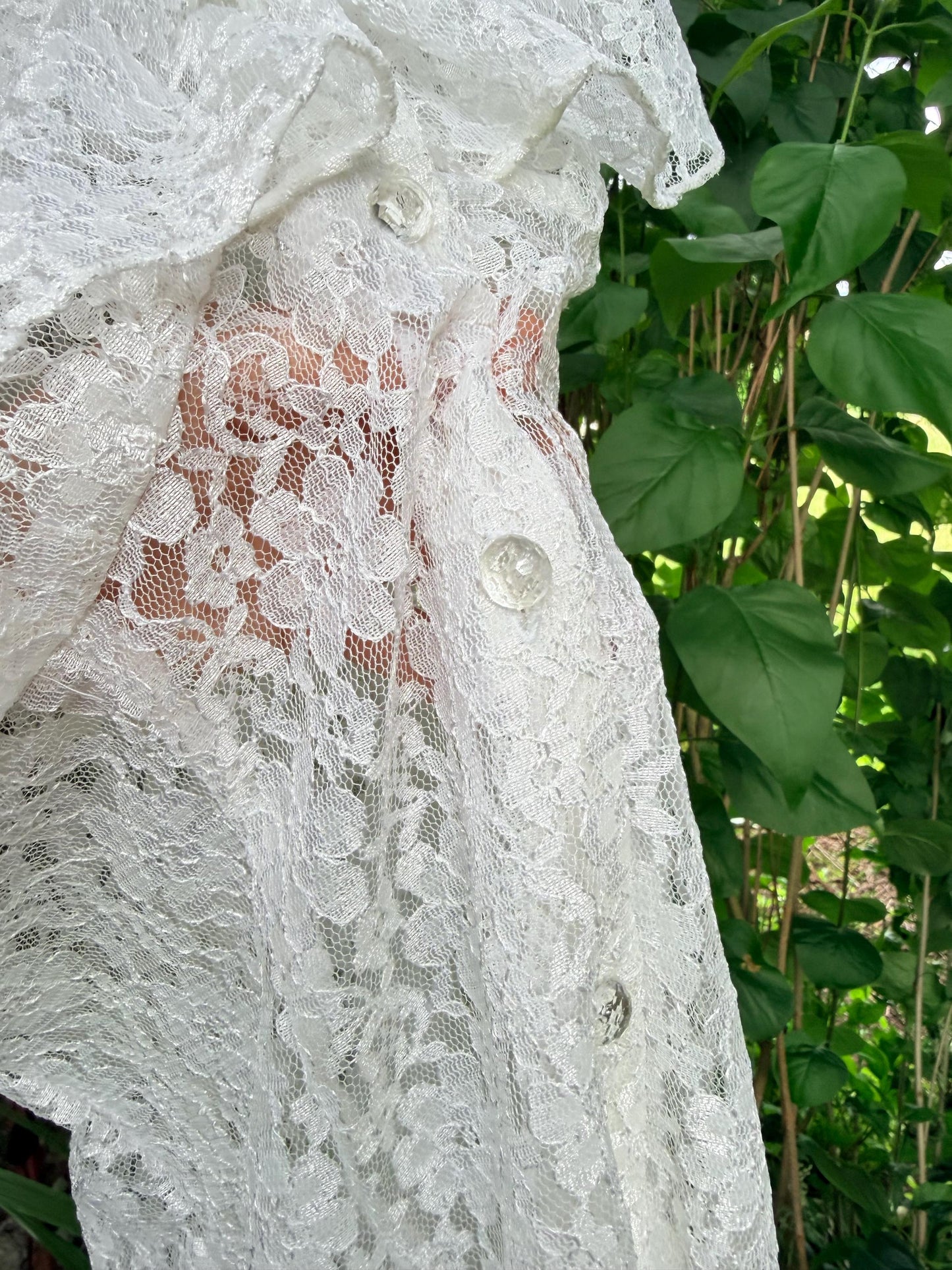 Enchanting White Lace Dress With Corset Back