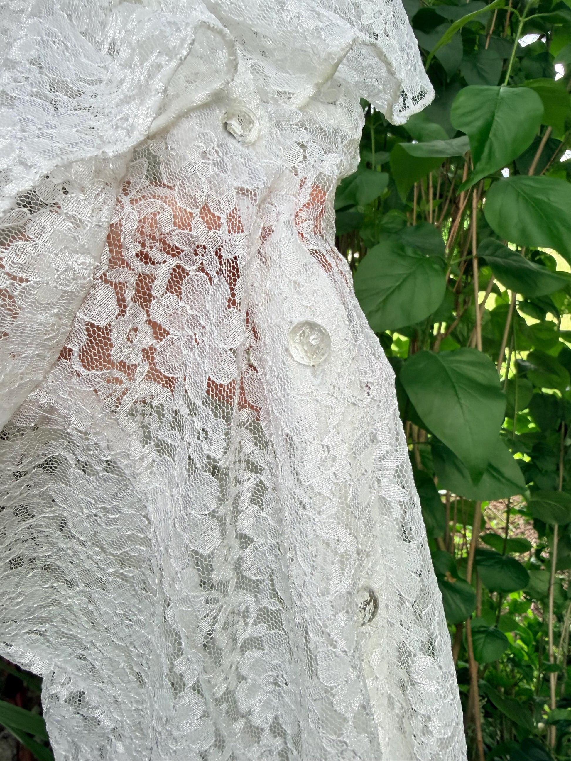 Enchanting White Lace Dress With Corset Back