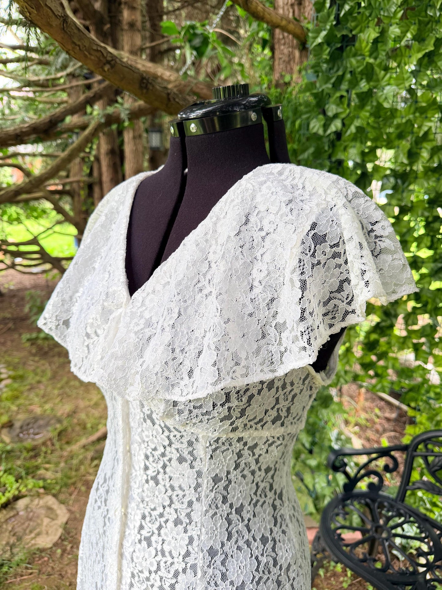 Enchanting White Lace Dress With Corset Back