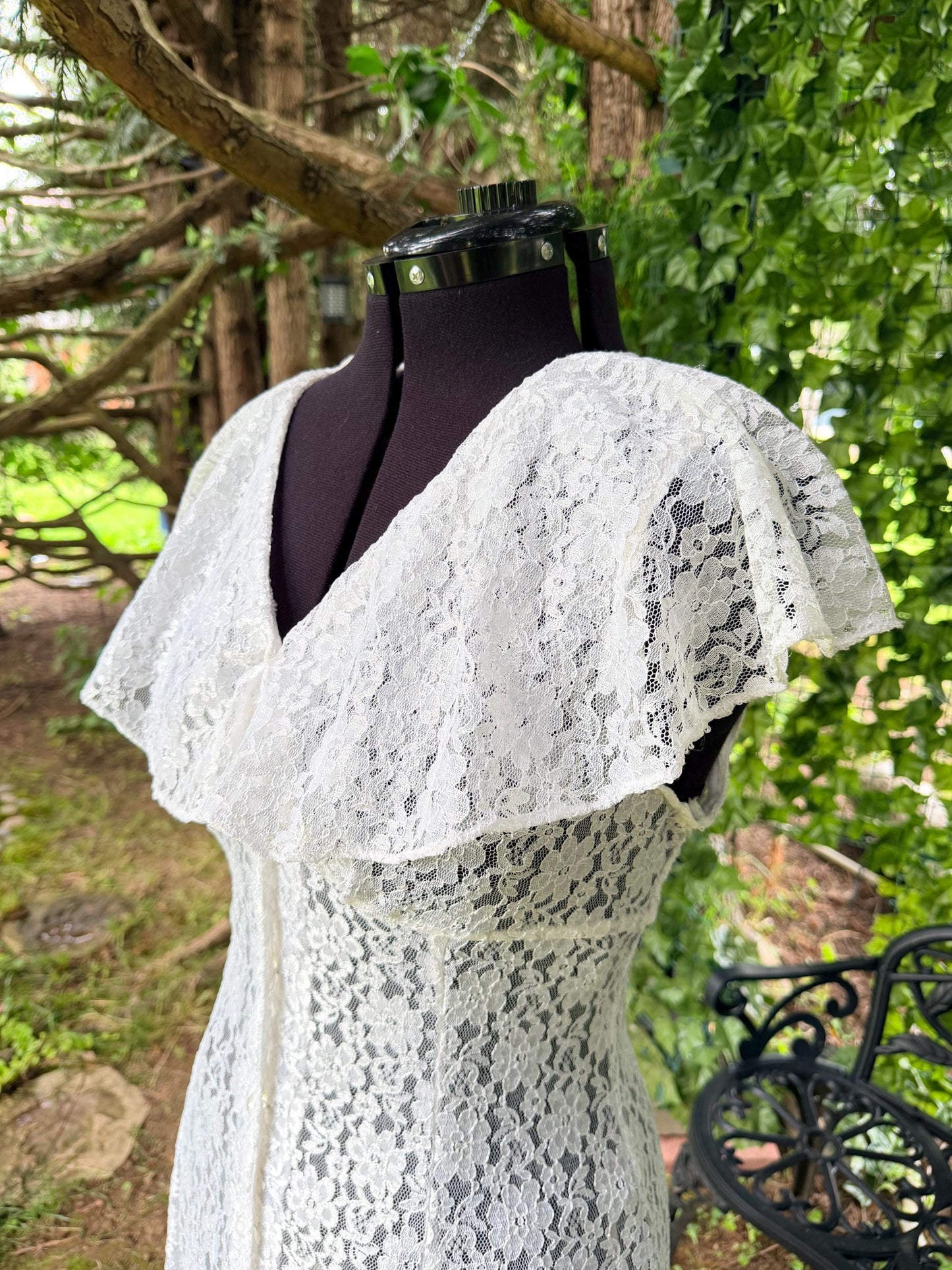 Enchanting White Lace Dress With Corset Back