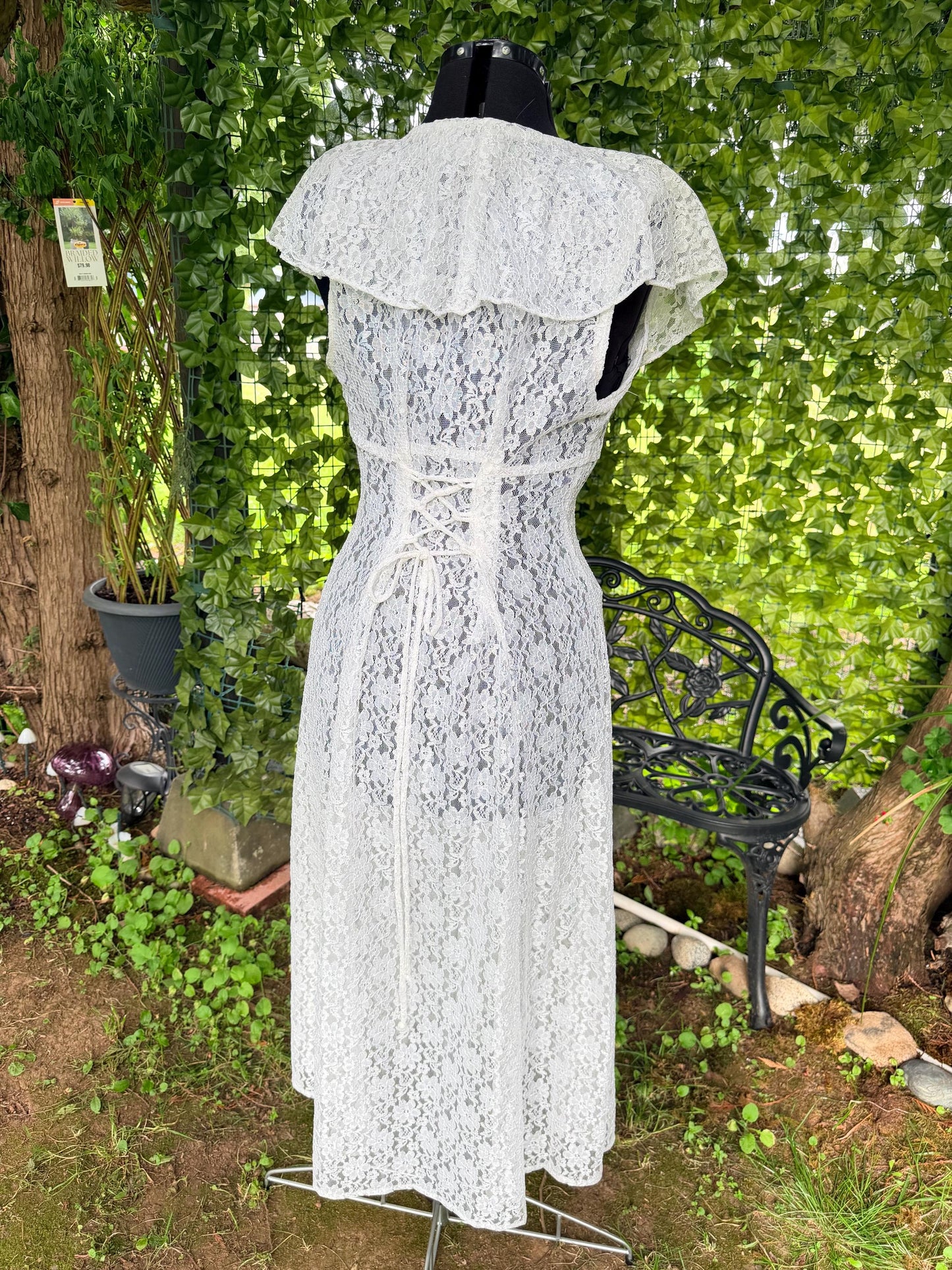 Enchanting White Lace Dress With Corset Back