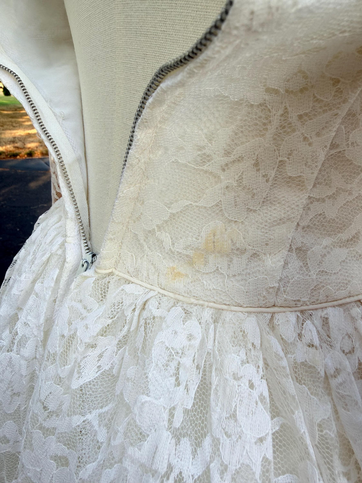 All Lace Wedding Dress with Layered Full Skirt