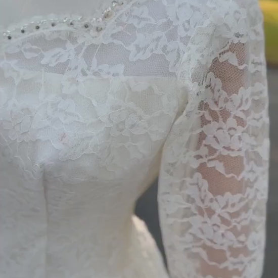 All Lace Wedding Dress with Layered Full Skirt