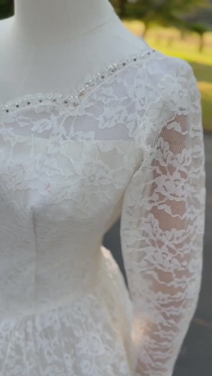 All Lace Wedding Dress with Layered Full Skirt